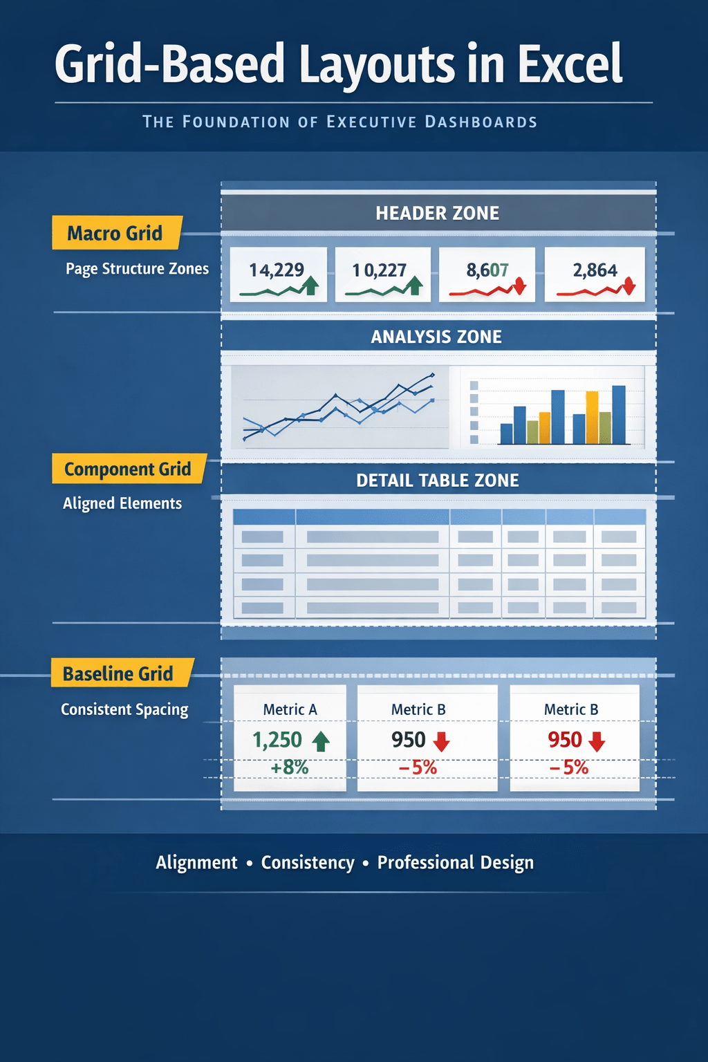 Grid-Based Layouts in Excel: The Foundation of Executive-Grade&nbsp;Dashboards